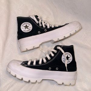 Women’s Converse high top platform shoes. Size 8.5.